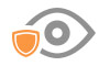 Eye icon with defense graphic