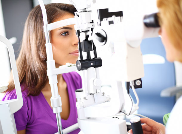 Patient receiving refraction Patient receiving refraction