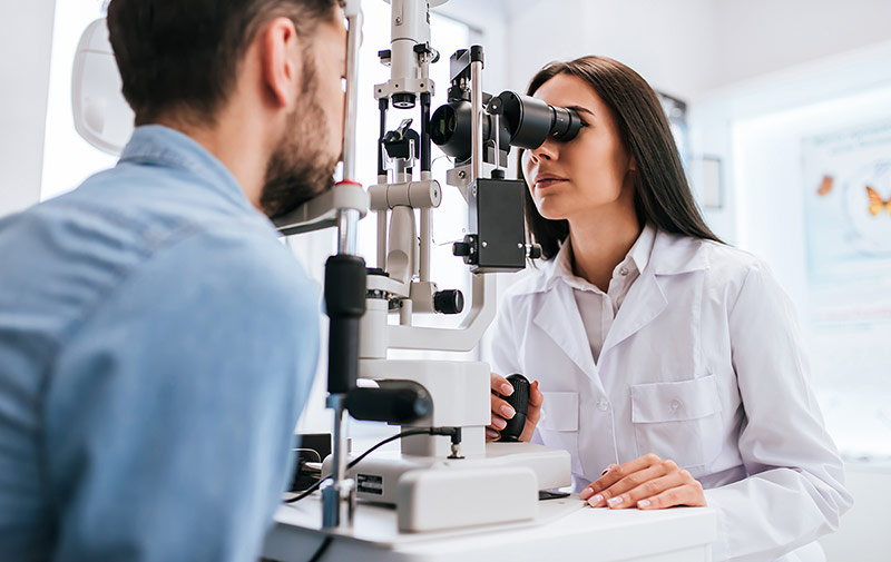 Man Getting Eye Exam 