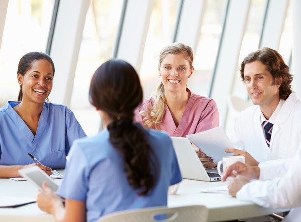 Team of eye doctors and techs Team of eye doctors and techs