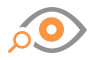 Eye icon with orange magnifying glass